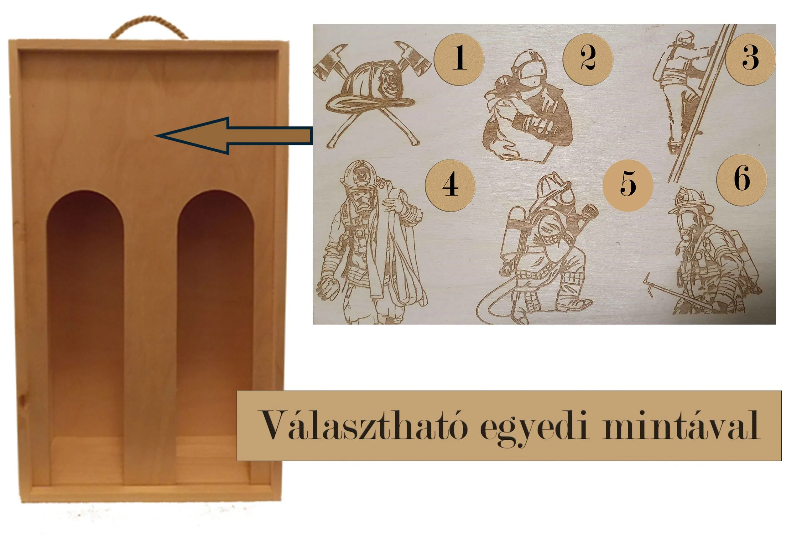 2 palackos tolótetős boros doboz